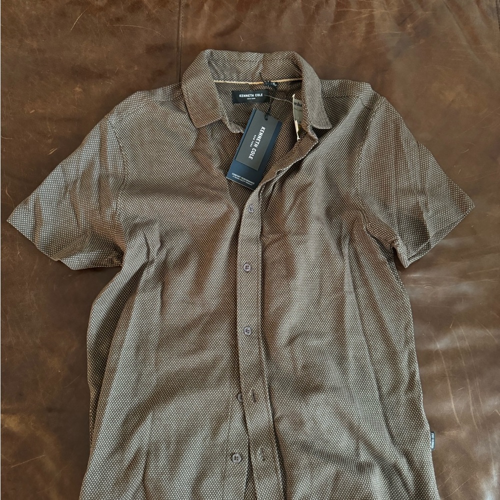 Kenneth Cole Brown Casual Button Down Shirt